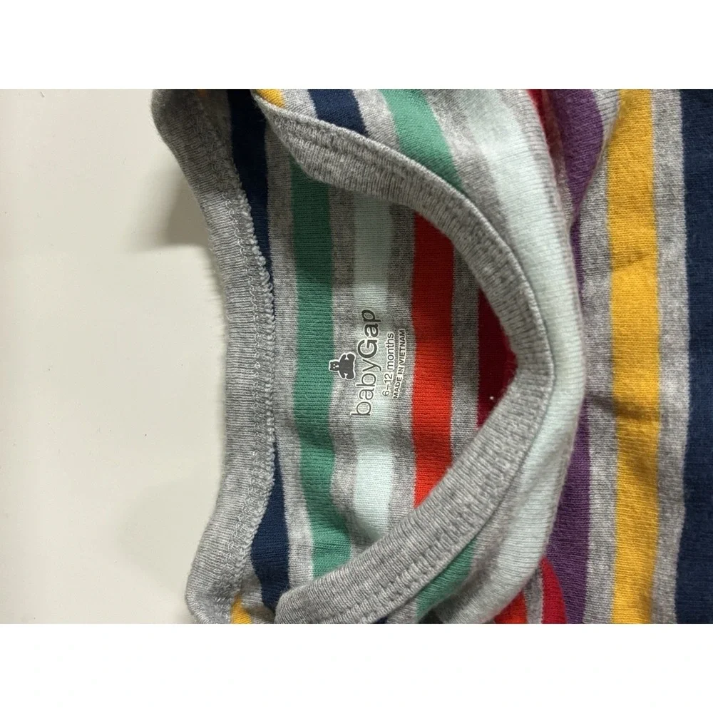 Carter's Orange Striped Hoodie 18M & Baby Gap Rainbow Bodysuit 12M Set